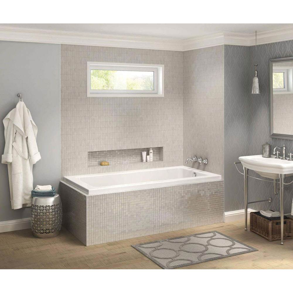 Maax Canada Pose IF 59.625 in. x 29.875 in. Corner Bathtub with Whirlpool System Right Drain in White